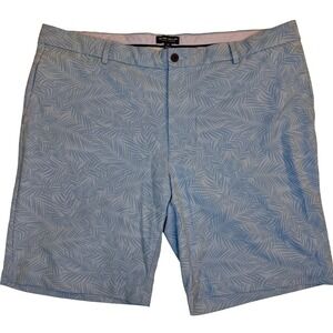 Peter Millar Surge Performance Shorts 9" Mens 40 Blue Palm Leaf Performance Golf